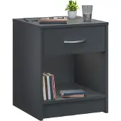 Casaria Table de nuit Hamburg Anthracite 50x40x35cm