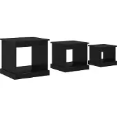 vidaXL Table basse 3 pcs Noir imitation chêne Bois composite