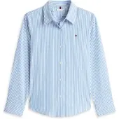 Tommy Hilfiger Chemisier 'ESS' bleu clair / blanc