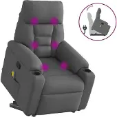 Syfax Fauteuil de massage inclinable Gris foncé Tissu