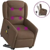 Syfax Fauteuil de massage inclinable Marron Tissu