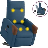 Syfax Fauteuil de massage inclinable Bleu Tissu