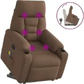 Syfax Fauteuil de massage inclinable Marron Tissu