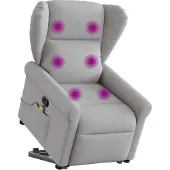 Syfax Fauteuil de massage inclinable gris nuage tissu