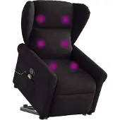 Syfax Fauteuil de massage inclinable Noir Tissu