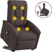 Syfax Fauteuil inclinable de massage Marron foncé Tissu