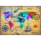 Bluebird Puzzle carte du monde colorée Puzzle - 2000 pièces