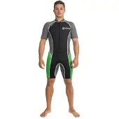 Abysstar Surf 2.5 Mm Short Sleeve Front Zip Shorty Gris XL Homme