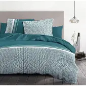 HOME LINGE PASSION Parure De Couette 100% Coton - Vert - 240x260 Cm