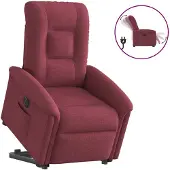 vidaXL Fauteuil relax avec releveur électrique Tissu rouge vin