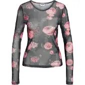 Noisy May T-shirt 'NMJacky' gris / rose / rose ancienne / noir