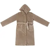 vidaXL Peignoir avec capuche Camel s Flanelle