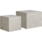 Ebuy24 2 tables basses carrées en imitation marbre