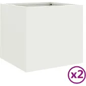 vidaXL Jardinières 2 pcs blanc 32x30x29 cm acier