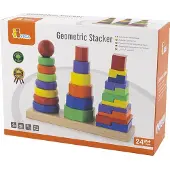 Vigatoys Viga Cubes en bois Puzzle Pyramides