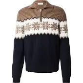 Lindbergh Pull-over bleu foncé / moka / blanc