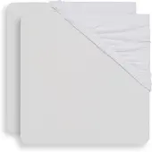Jollein Draps-Housse Jollein Jersey White (2 Pièces)-60 x 120 cm