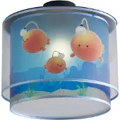 QAZQA Plafonnier pour enfants bleu avec Bulby - Harrie meets Bulby