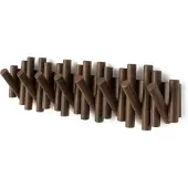 Umbra Porte-manteau avec 8 crochets Porte-manteau mural en noyer avec crochets rabattables en bois de pin vritable, rangement mural dcoratif