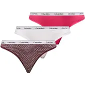 Calvin Klein 000qd5209e Thong 3 Units Rose XS Femme