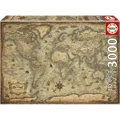 Educa World Map Puzzle 3000 Pieces Doré Enfants
