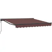 vidaXL Armature d'auvent marron 300 x 250 cm en polyester avec revêtement PU