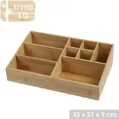 DOCHTMANN Organiseur en bambou 33 x 9 x 21 cm