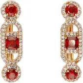 Faina Boucles d'oreilles or rose / rouge / transparent