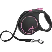 Flexi Laisse Black Design M Sangle 5m Rose