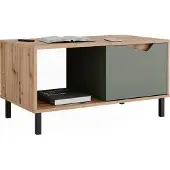 Vicco Table basse Marelle Vert/Artisan 90x50cm avec 1 porte, Model 57860