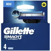 Gillette Mach 3 Turbo Razor Blades - 4 Spare Parts