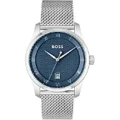BOSS Montre à affichage analogique bleu marine / argent