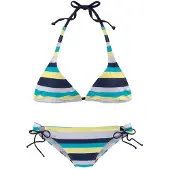 Venice beach Bikini bleu marine / bleu clair / jaune / blanc