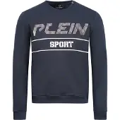 Plein sport Hommes, Pull-over, Blue Cotton Men Sweater, Bleu, (XL)