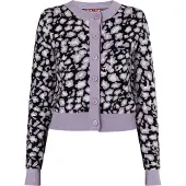 Mymo Cardigan 'Blonda' violet clair / noir / blanc
