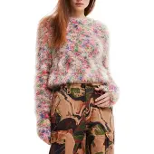 Desigual Femmes, Pull-over, Rosa Polyamide Women Sweater, Pink, Rose, (XL)