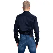 Armani Exchange pour homme. 8NZCBDZN10Z1510 Chemise classique marine (S), Casuel, Fête, Coton, Manche longue