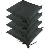 Detex 4x Coussins anthracite 45x40x6cm pour chaise galette terrasse