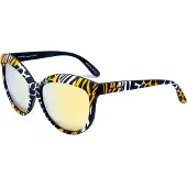 Italia Independent Lunettes de soleil pour femmes 0092-zef-001, couleur orange et noir. Modèle unie, couleur orange et noir, taille unique
