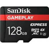SanDisk Express GamePlay (128 Go, microSD, microSD Express, microSDXC, U3, UHS-I), Carte mémoire, Noir