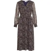 Vila Robe 'VIFALIA' marron / brocart / bleu violet / blanc