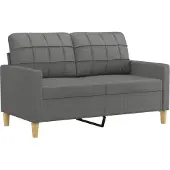 vidaXL Ensemble de canapés 3 pièces avec coussins Tissu gris foncé
