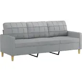 vidaXL Ensemble de canapés 3 pièces avec coussins Tissu gris clair