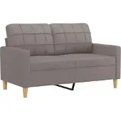 vidaXL Ensemble de canapés 3 pièces avec coussins Tissu Taupe