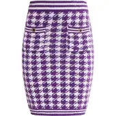 Faina Jupe violet foncé / noir / blanc