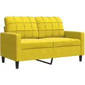 vidaXL Ensemble de canapés 2 pièces avec coussins Velours jaune