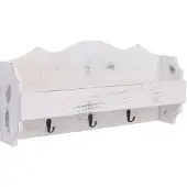 Décoshop26 Porte-manteau mural Blanc 50x10x23 cm Bois DEC024210