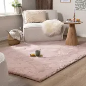 NATURL. Tapis doux à poils longs - Comfy Supreme Rose | 140x200 cm | Rectangulaire | Pile haute