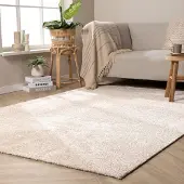 NATURL. Tapis lavable - Clean Beige | 140x200 cm | Rectangulaire | Pile haute