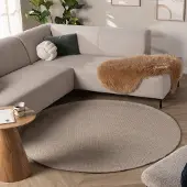 NATURL. Tapis en laine rond - Bliss Crème/Blanc | Ø 160 cm | Rond | Tissage plat